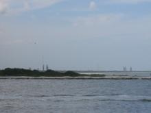 Die Launch-Pads der Nutzlast-Raketen